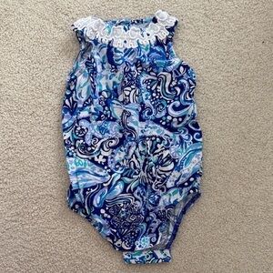 Lilly Pulitzer Blue and White Kids Bodysuit